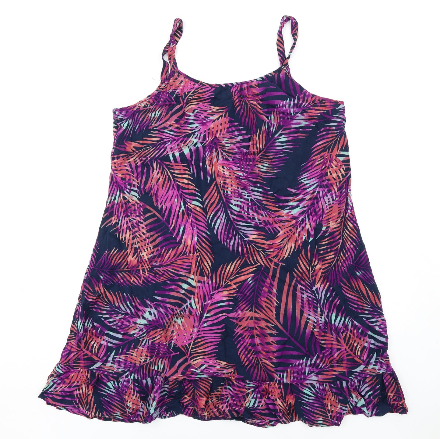 Bonmarché Womens Multicoloured Geometric Viscose Trapeze & Swing Size 18 Scoop Neck Pullover