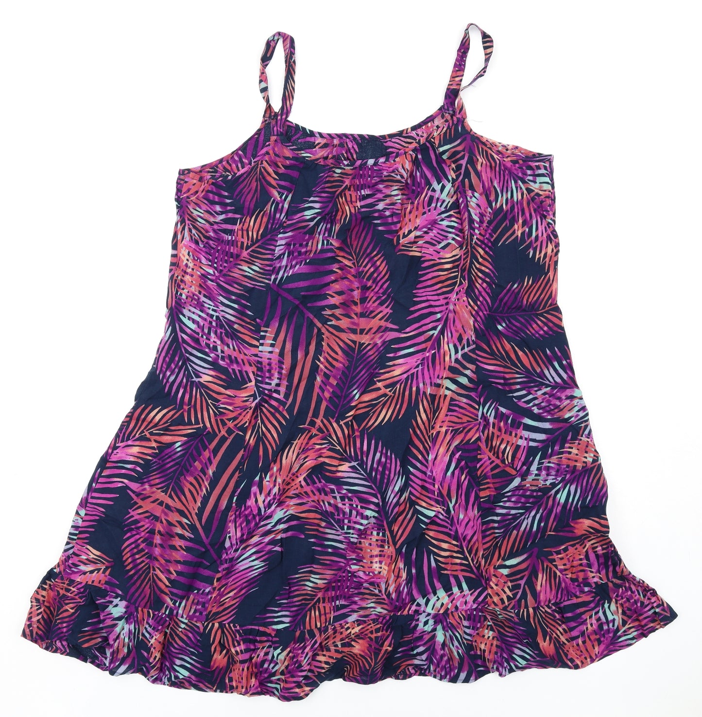 Bonmarché Womens Multicoloured Geometric Viscose Trapeze & Swing Size 18 Scoop Neck Pullover
