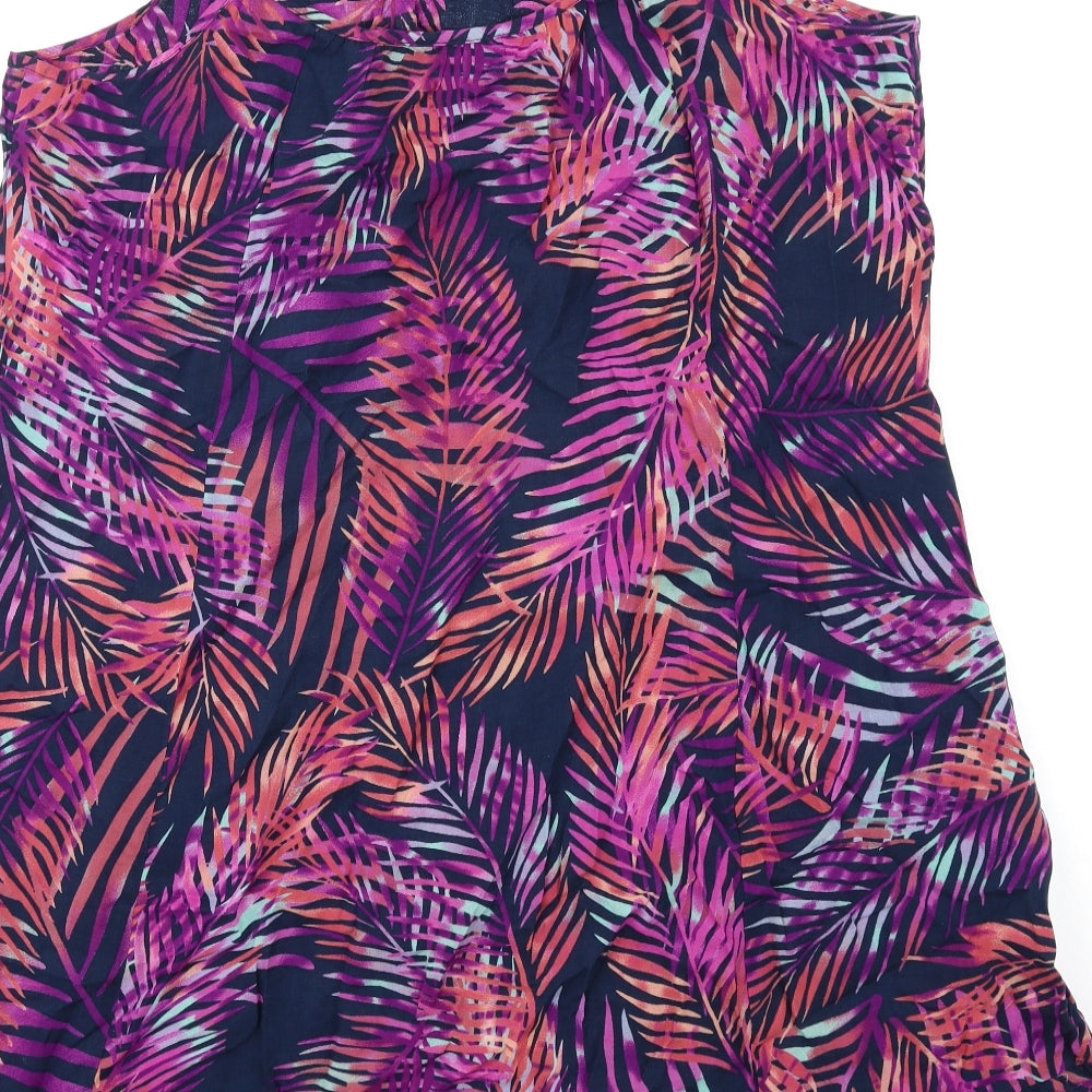 Bonmarché Womens Multicoloured Geometric Viscose Trapeze & Swing Size 18 Scoop Neck Pullover