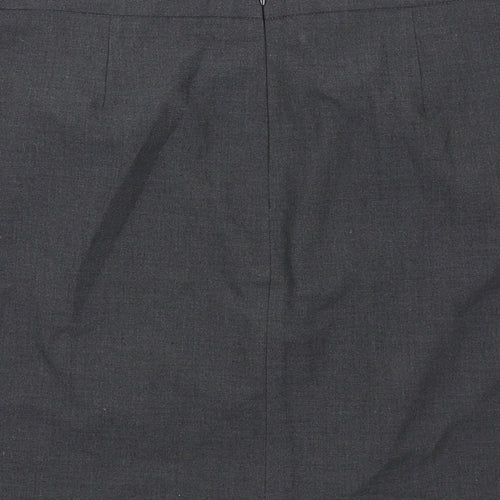 Marks and Spencer Womens Grey Polyester A-Line Skirt Size 12 Zip