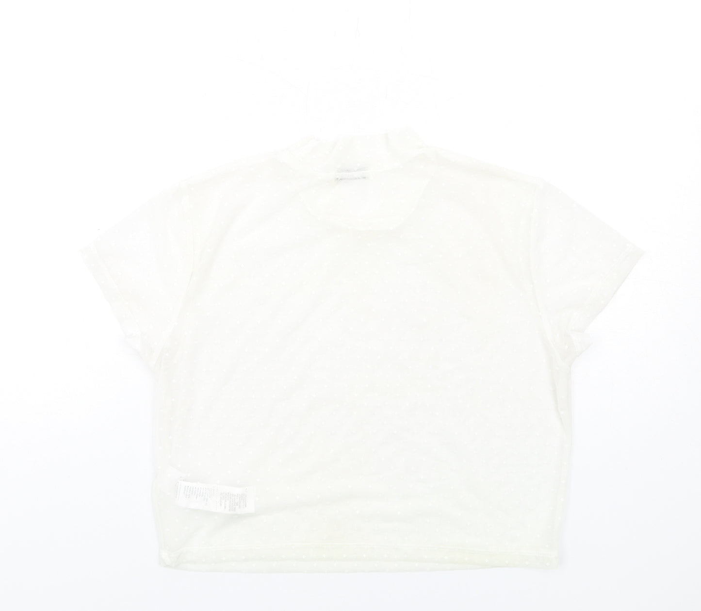 Cotton On Womens Ivory Polyester Cropped T-Shirt Size L Mock Neck