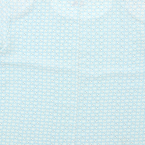 Bonmarché Womens Blue Geometric Polyester Basic T-Shirt Size 16 Round Neck