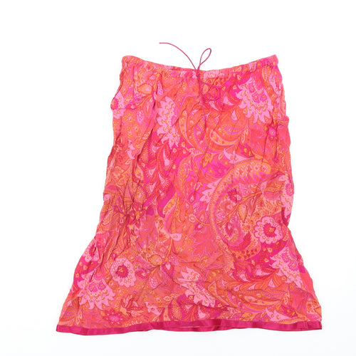 Debenhams Womens Pink Geometric Viscose A-Line Skirt Size 12