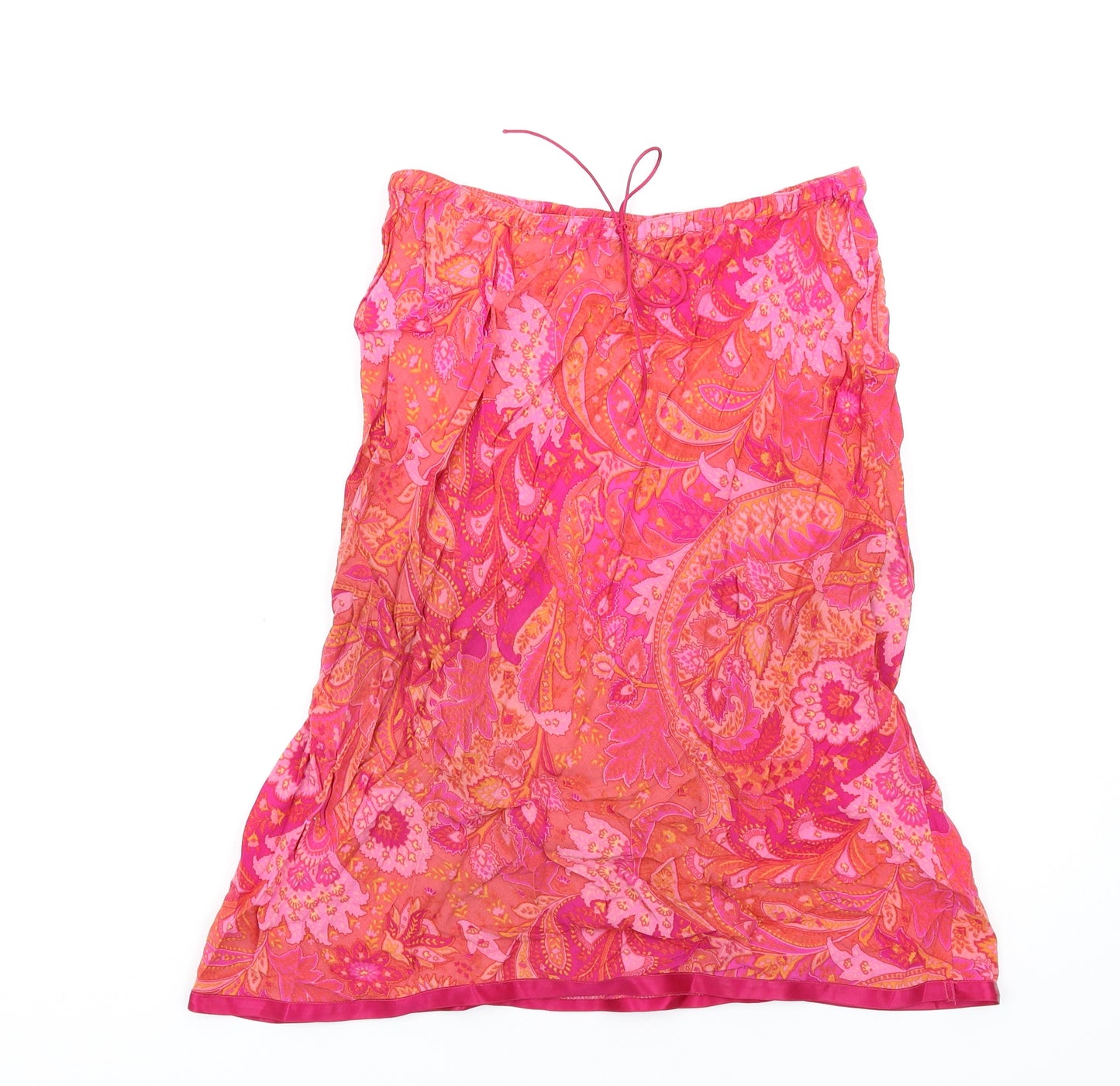 Debenhams Womens Pink Geometric Viscose A-Line Skirt Size 12