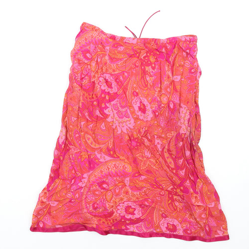Debenhams Womens Pink Geometric Viscose A-Line Skirt Size 12