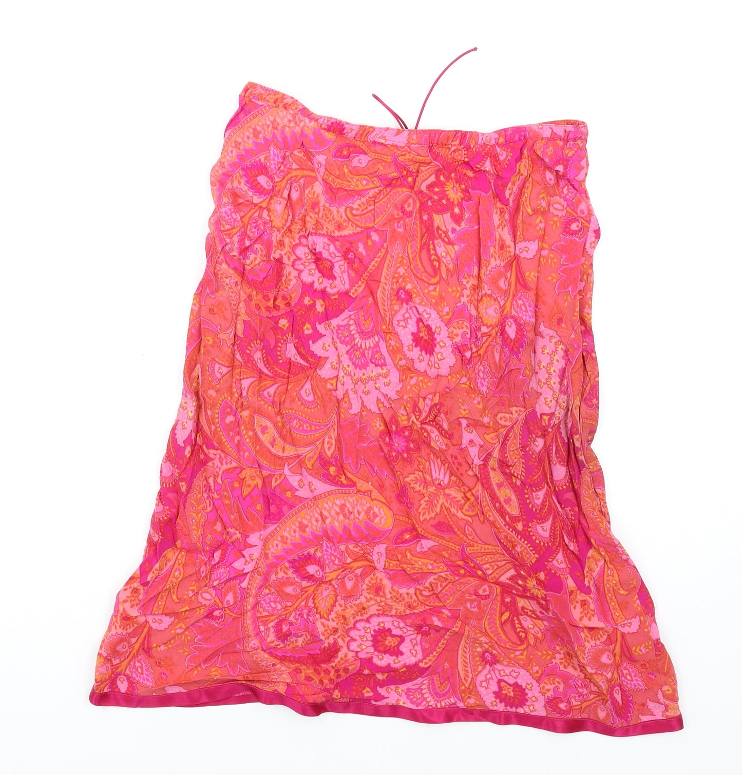 Debenhams Womens Pink Geometric Viscose A-Line Skirt Size 12