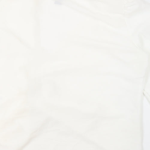 New Look Womens Ivory Polyester Basic Blouse Size 10 Collared - Ring Detail