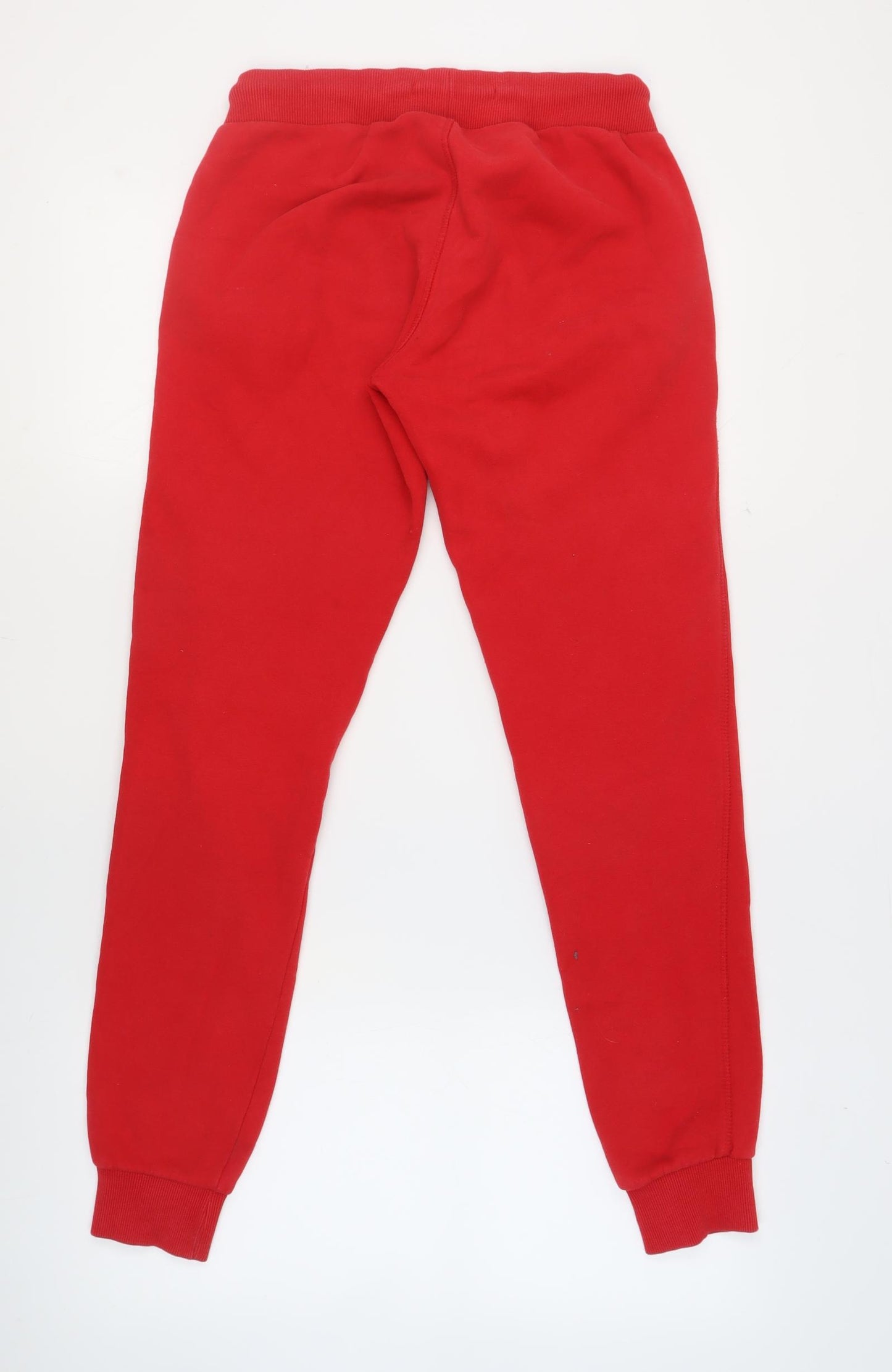 Superdry Womens Red Cotton Jogger Trousers Size 10 L23 in Regular Drawstring - Logo