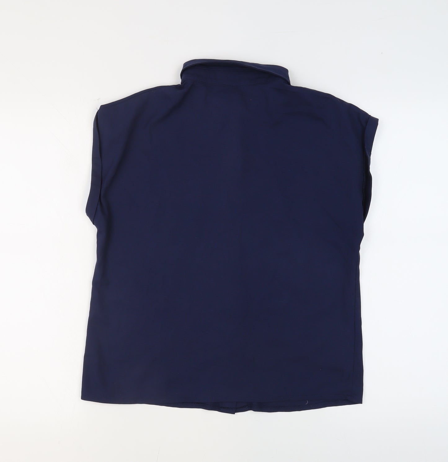 Missguided Womens Blue Polyester Basic Blouse Size 8 Collared