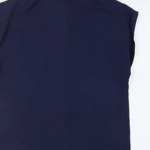 Missguided Womens Blue Polyester Basic Blouse Size 8 Collared