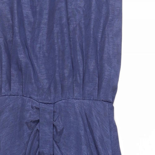 HAGARTY Womens Blue Geometric Polyester Shift Size 12 V-Neck Button