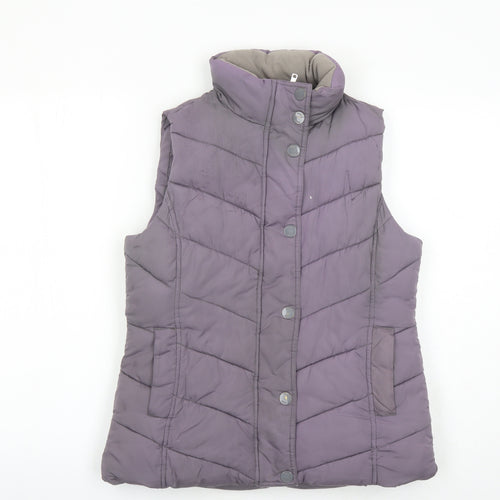 Gap Womens Purple Gilet Waistcoat Size S Zip - Pockets