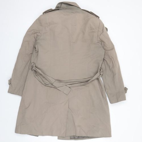 Debenhams Womens Brown Overcoat Coat Size 14 Button - Pockets Belted