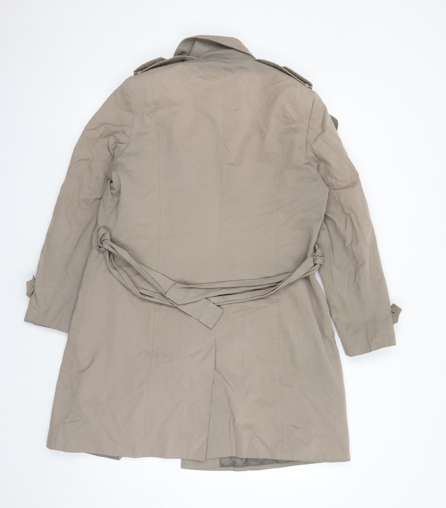 Debenhams Womens Brown Overcoat Coat Size 14 Button - Pockets Belted