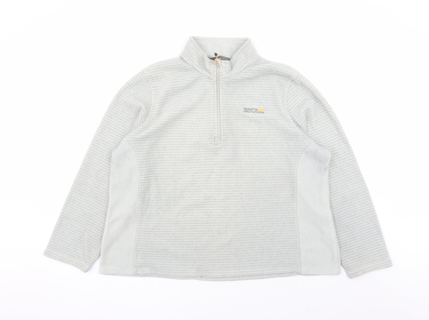 Regatta Womens Grey Striped Polyester Pullover Sweatshirt Size 20 Zip