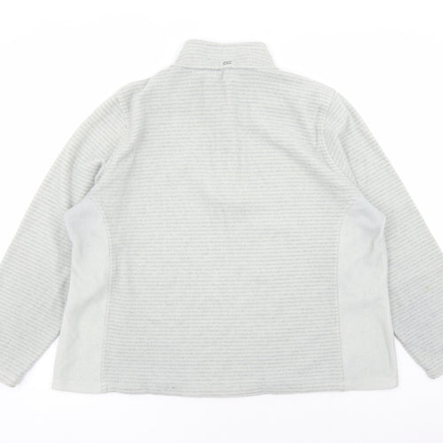 Regatta Womens Grey Striped Polyester Pullover Sweatshirt Size 20 Zip