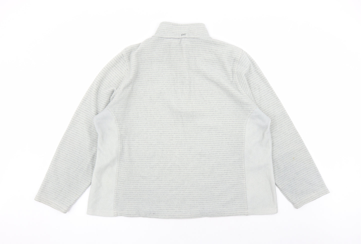 Regatta Womens Grey Striped Polyester Pullover Sweatshirt Size 20 Zip