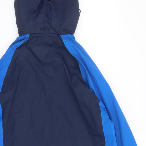 Mountain Warehouse Mens Blue Rain Coat Coat Size M Zip - Hooded Pockets