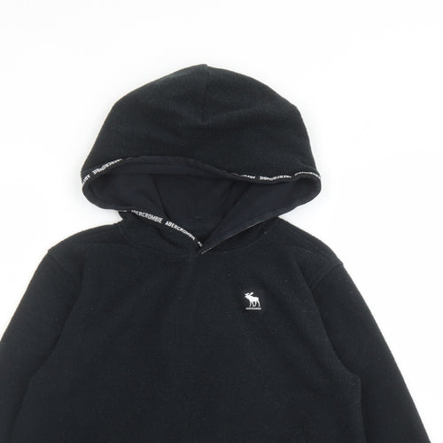 Abercrombie & Fitch Girls Black Polyester Pullover Hoodie Size 11-12 Years Pullover