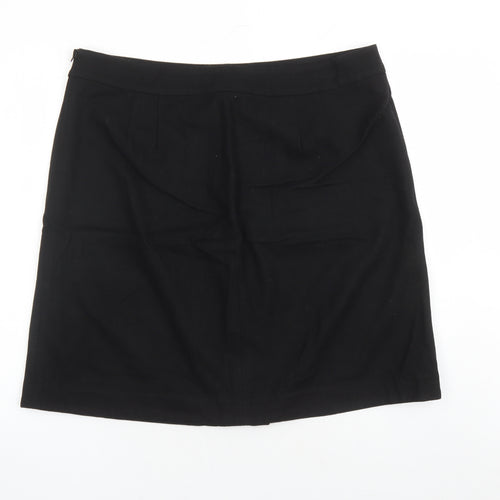 Dickens & Jones Womens Black Polyester A-Line Skirt Size 18 Zip