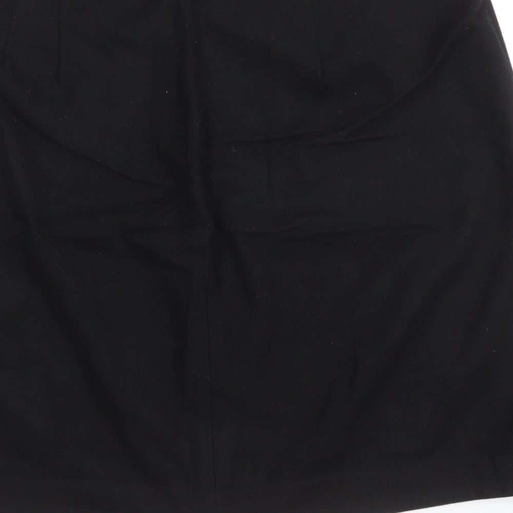 Dickens & Jones Womens Black Polyester A-Line Skirt Size 18 Zip