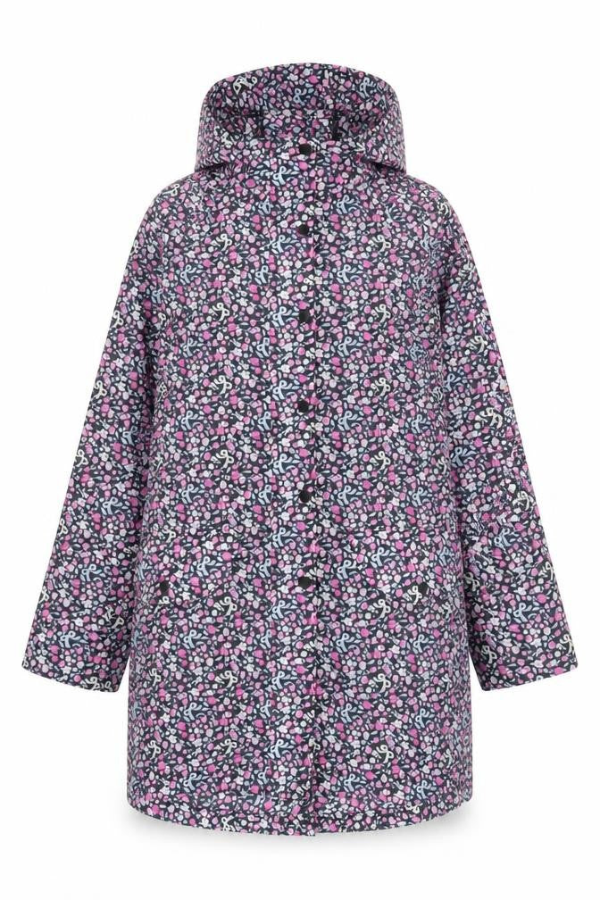 Marks and Spencer Womens Multicoloured Floral Rain Coat Coat Size S Zip - Hooded Pockets