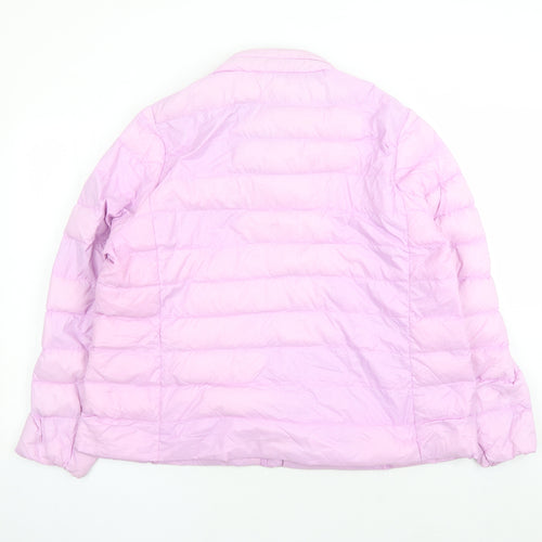 Marks and Spencer Womens Pink Quilted Coat Size 22 Zip - Pockets