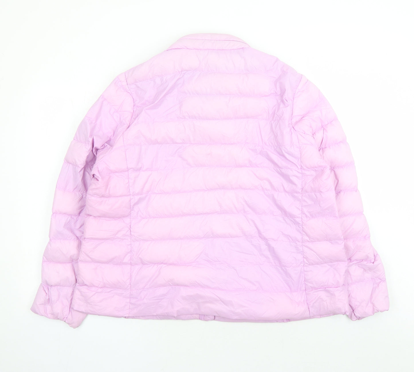 Marks and Spencer Womens Pink Quilted Coat Size 22 Zip - Pockets