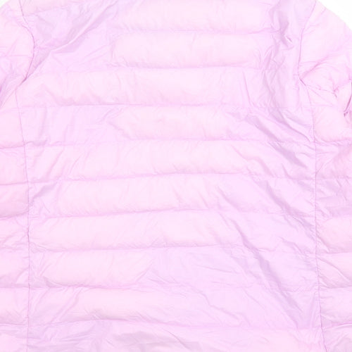 Marks and Spencer Womens Pink Quilted Coat Size 22 Zip - Pockets