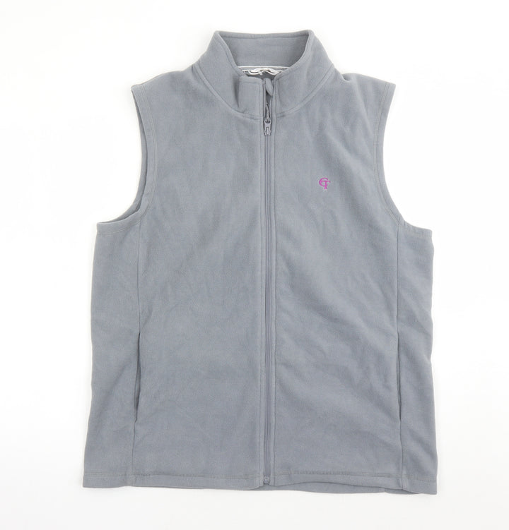 Cotton Traders Mens Grey Jacket Waistcoat Size L Zip - Pockets