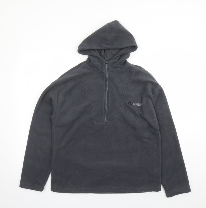 PRETTYLITTLETHING Womens Grey Polyester Pullover Hoodie Size 4 Zip