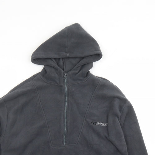 PRETTYLITTLETHING Womens Grey Polyester Pullover Hoodie Size 4 Zip