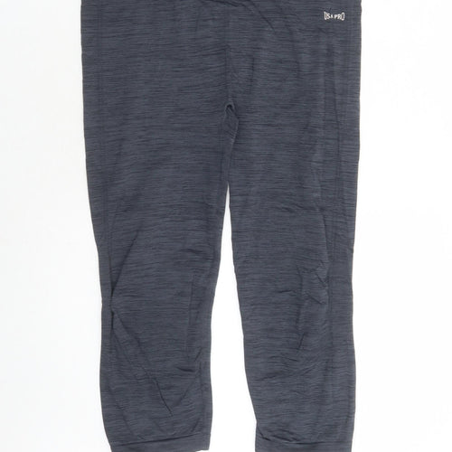 USA Pro Womens Grey Nylon Compression Leggings Size 14 L20 in Regular