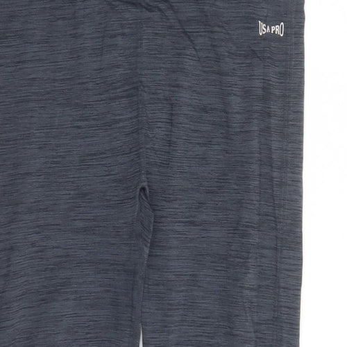 USA Pro Womens Grey Nylon Compression Leggings Size 14 L20 in Regular