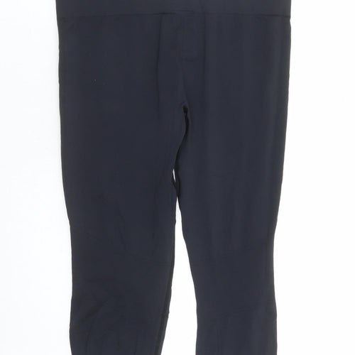 USA Pro Womens Black Nylon Compression Leggings Size 14 L19 in Regular
