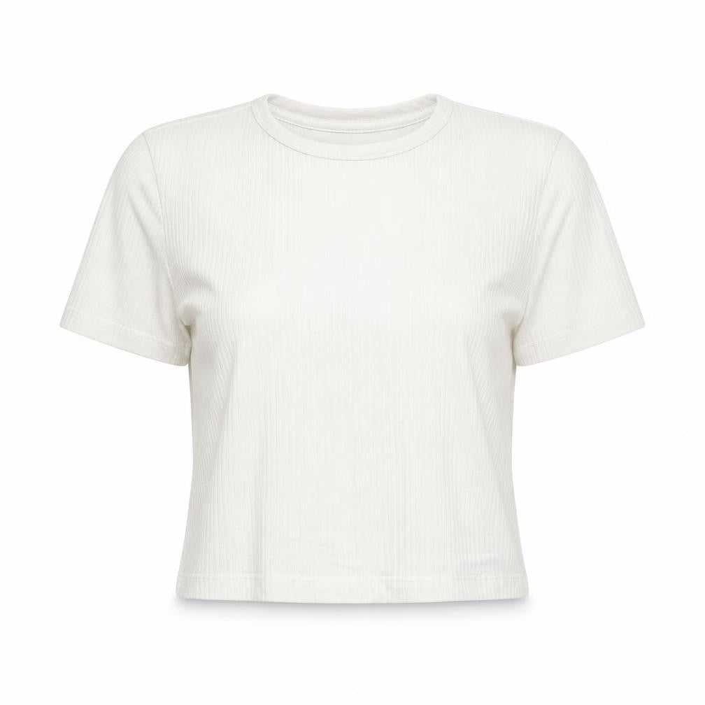 Urban Outfitters Womens White Cotton Cropped T-Shirt Size L Round Neck