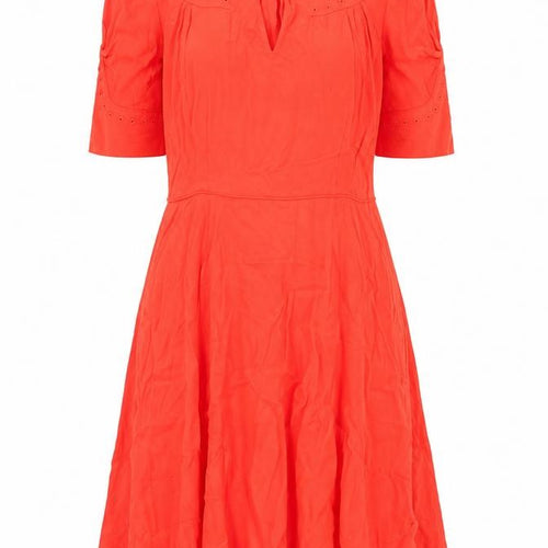 Jack Wills Womens Red Viscose Fit & Flare Size 6 Collared Zip - Keyhole Neckline