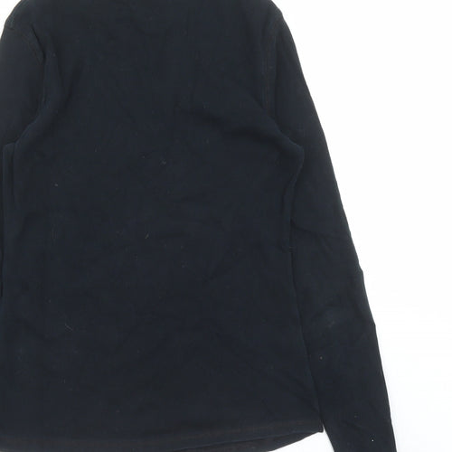 Marks and Spencer Womens Black 100% Cotton Basic T-Shirt Size 12 Round Neck