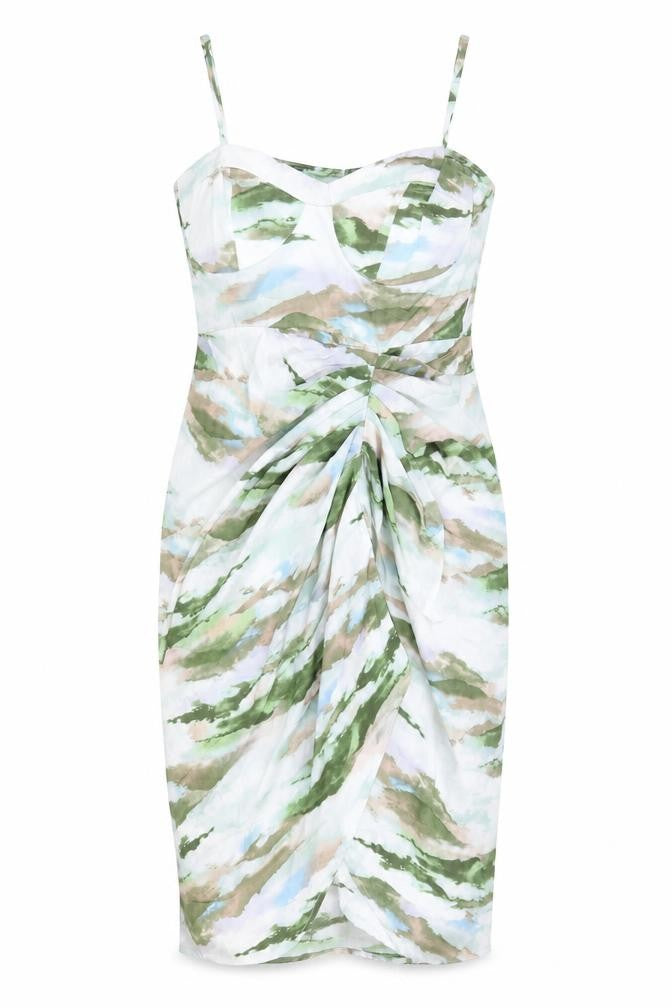 Quiz Womens Green Geometric Polyester Slip Dress Size 12 Round Neck Zip