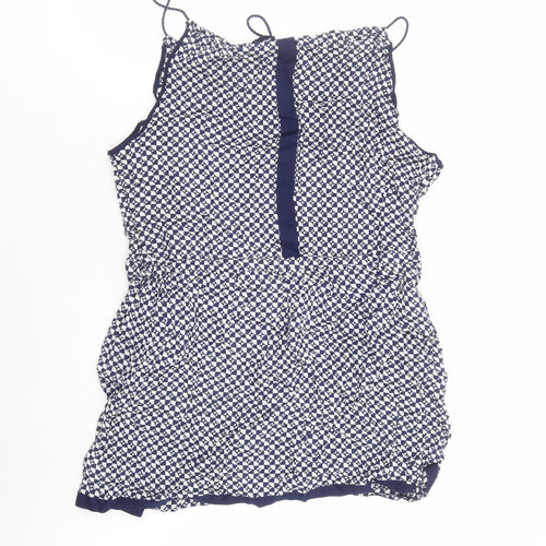 NEXT Womens Blue Geometric Viscose Cover Up Size 18 - Tasselled