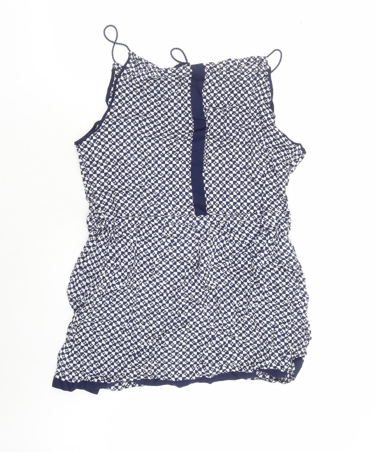 NEXT Womens Blue Geometric Viscose Cover Up Size 18 - Tasselled