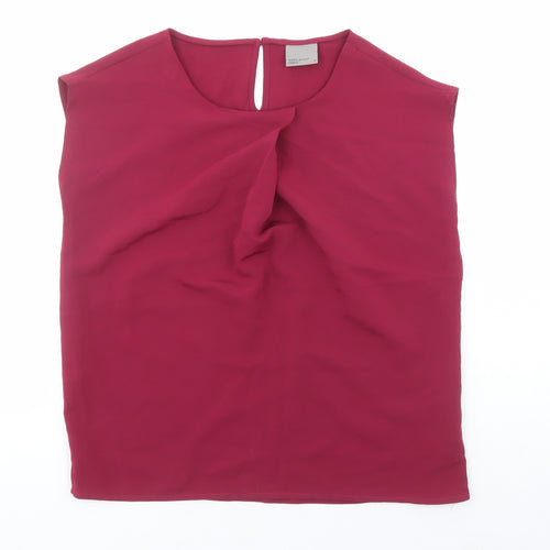 VERO MODA Womens Red Polyester Basic Blouse Size XS Round Neck