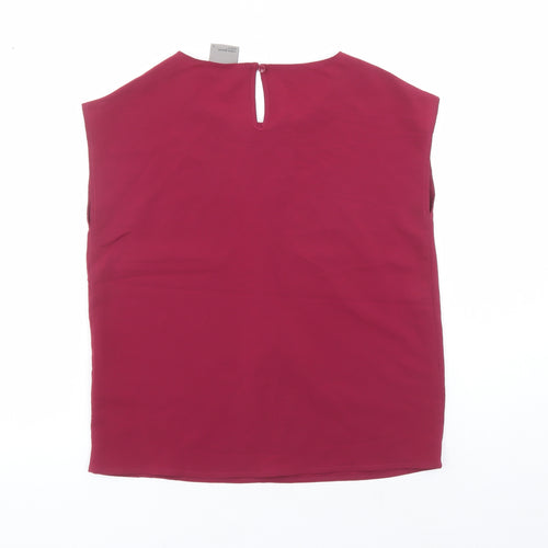 VERO MODA Womens Red Polyester Basic Blouse Size XS Round Neck