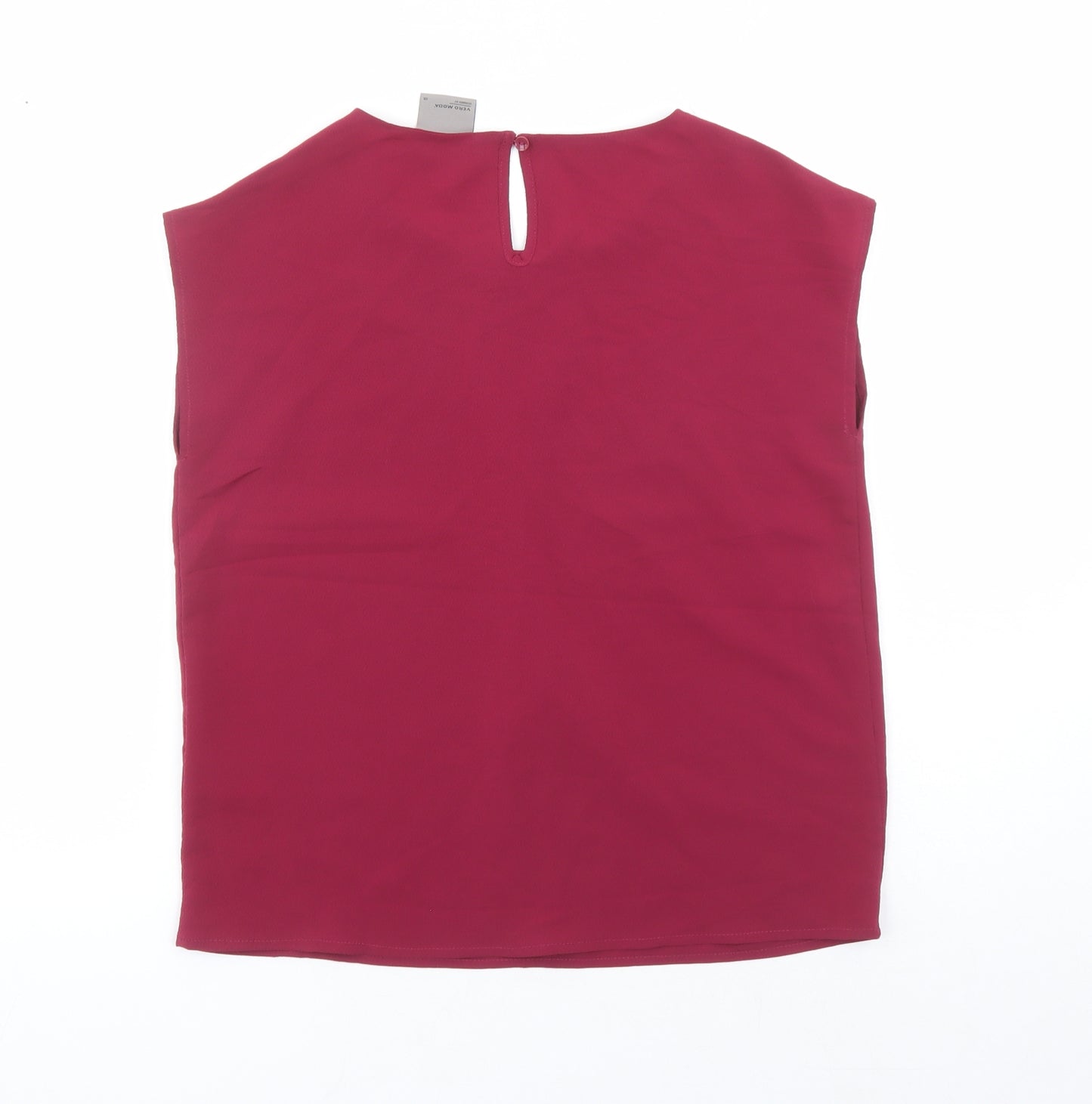 VERO MODA Womens Red Polyester Basic Blouse Size XS Round Neck