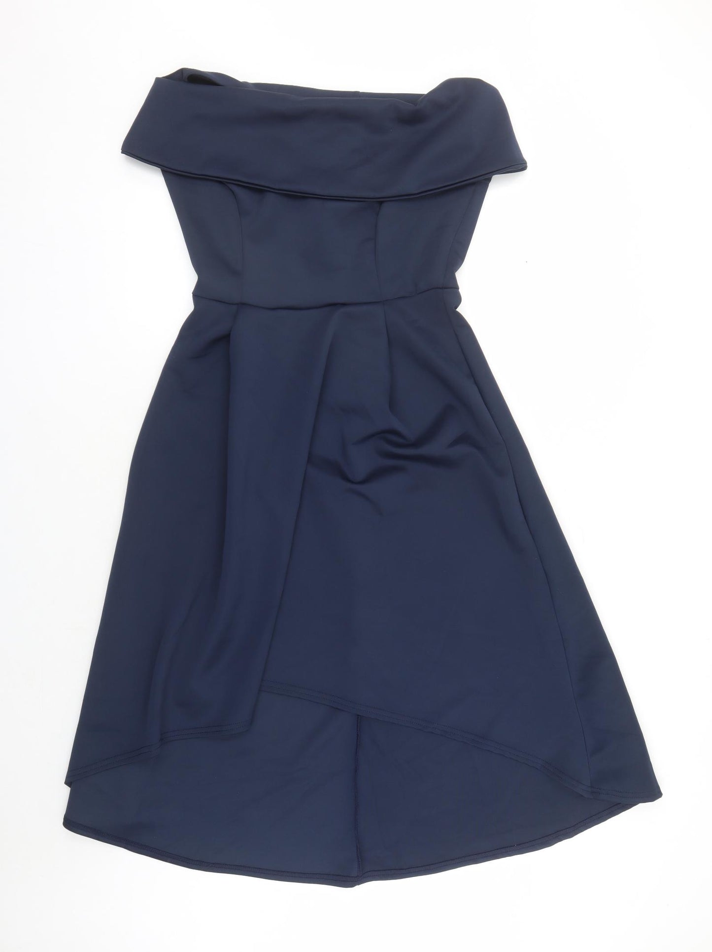 Boohoo Womens Blue Polyester Fit & Flare Size 14 Off the Shoulder Pullover