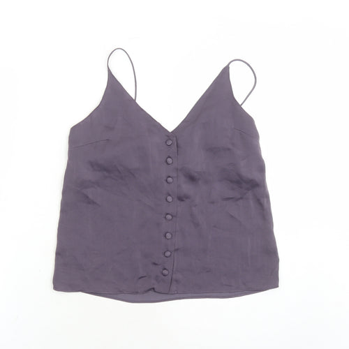 Topshop Womens Purple Polyester Camisole Tank Size 6 V-Neck
