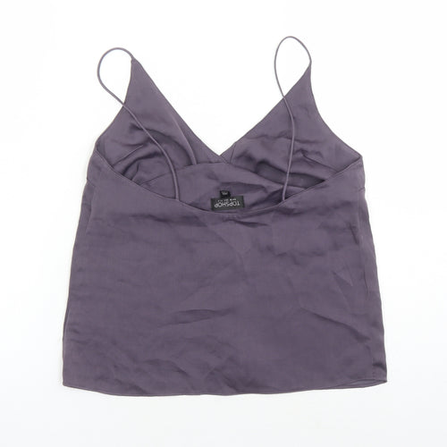 Topshop Womens Purple Polyester Camisole Tank Size 6 V-Neck