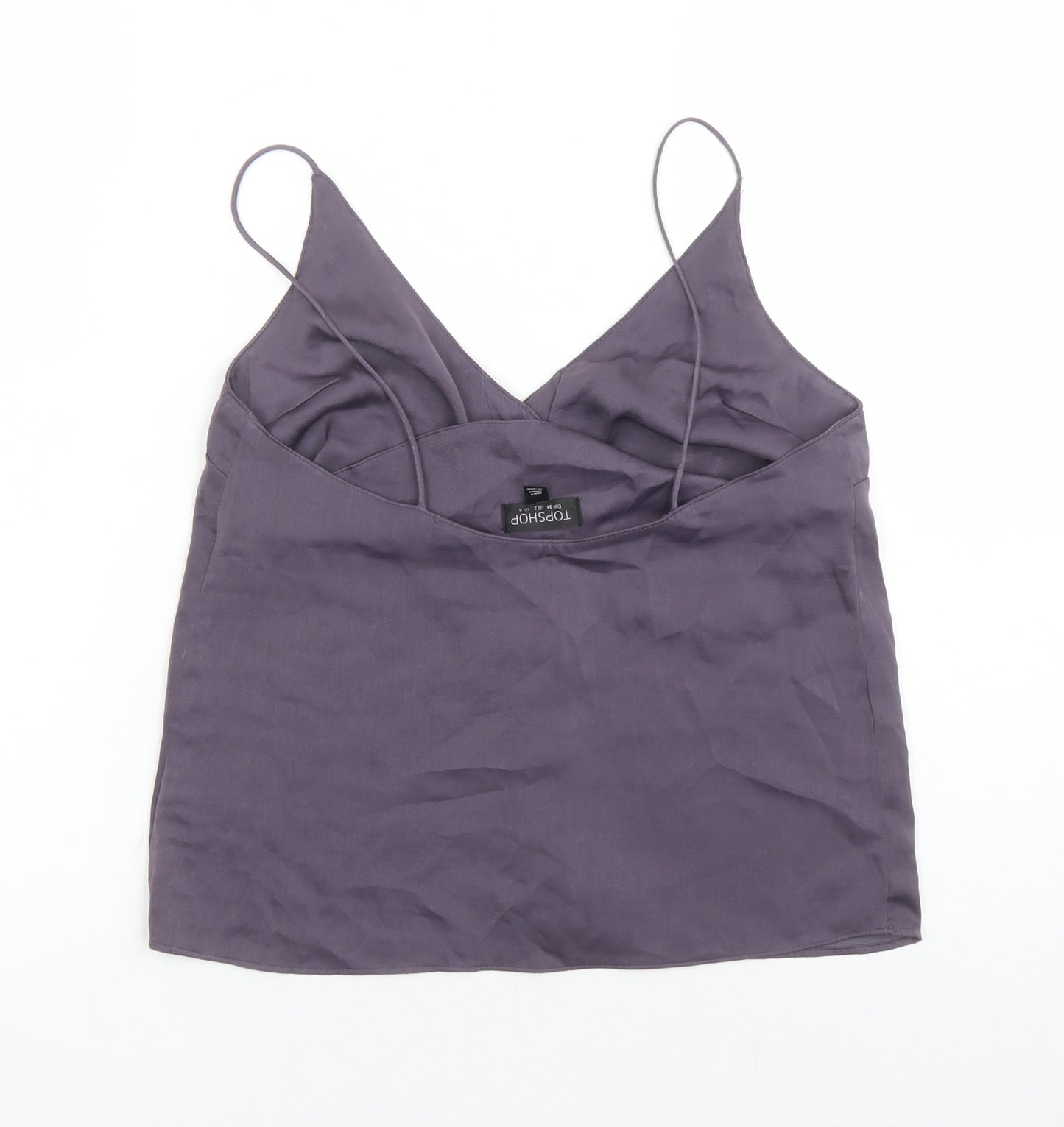 Topshop Womens Purple Polyester Camisole Tank Size 6 V-Neck