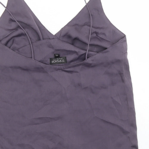 Topshop Womens Purple Polyester Camisole Tank Size 6 V-Neck