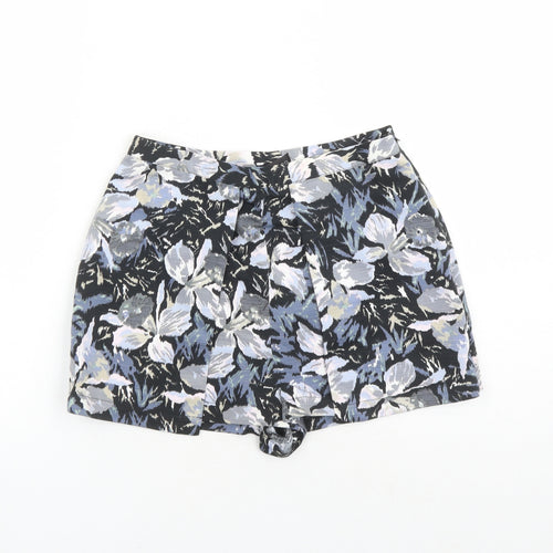 Topshop Womens Black Geometric Polyester Skort Skirt Size 8 Zip